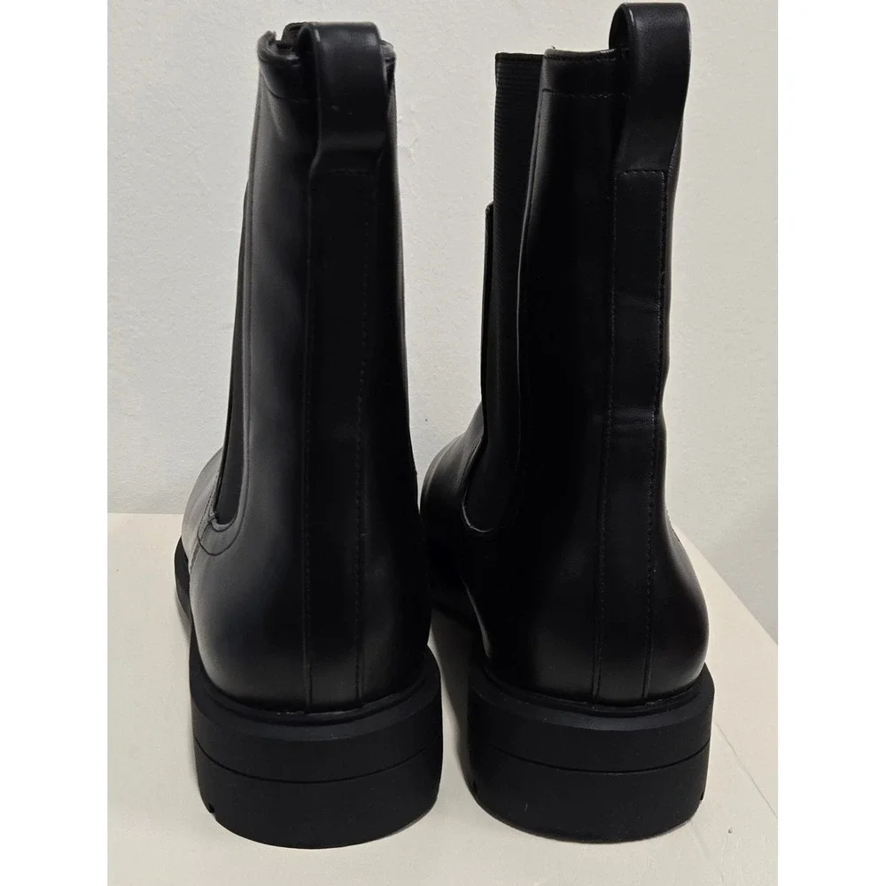 On 34th Womens Black Chelsea Lug Sole Ankle Boots TACKCMAP Size 12M